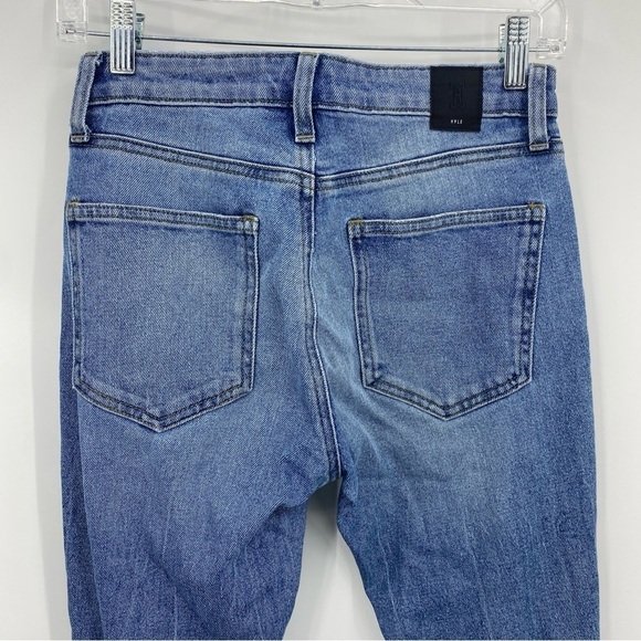 HALE Lea High Waisted Flare leg Side Zip Jeans Sz 27 medium wash - Picture 4 of 14